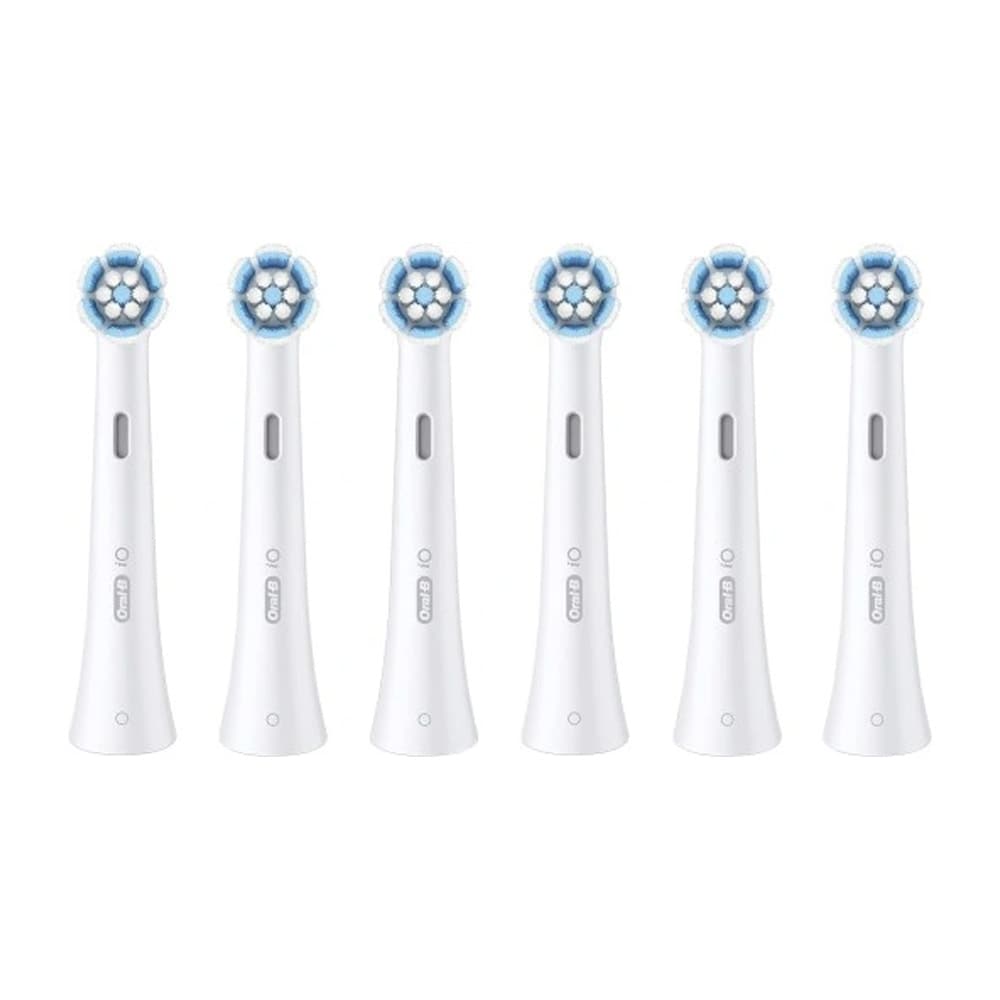 Oral-B iO Gentle Care børstehoveder 6 stk. / ekstra bløde tandbørstehoveder til følsomt tandkød / hvide