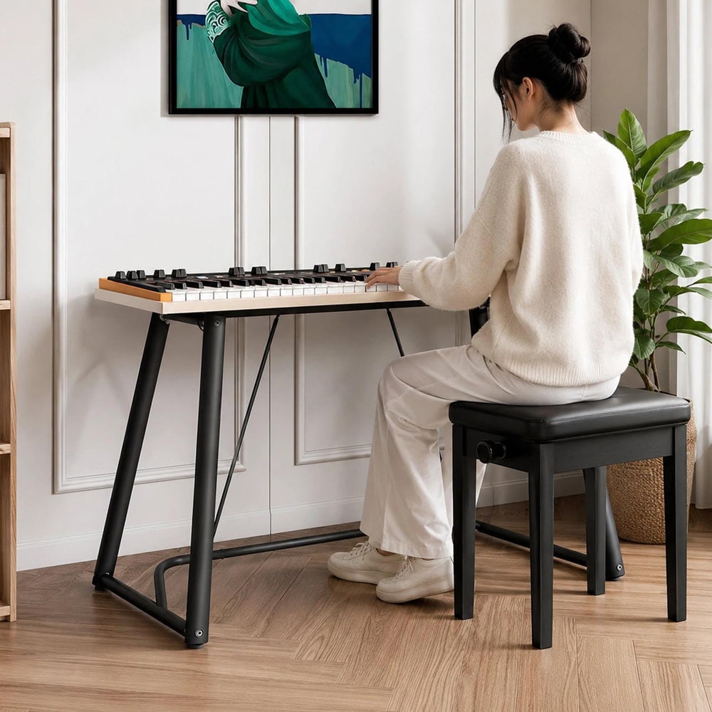 Stativ til elektrisk klaver / digitalklaver – Svart / Keyboardstativ / Klaverstativ