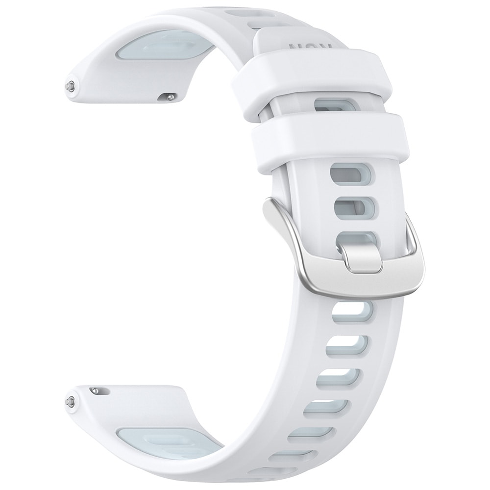 Silikonearmbånd til Garmin Forerunner 170 (20 mm) – Hvid–Lysblå / Armbånd / Armbånd til smarture