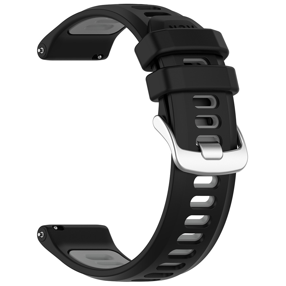 Silikonearmbånd til Garmin Forerunner 170 (22 mm) – Svart/Grå / Armbånd / Armbånd til smarture