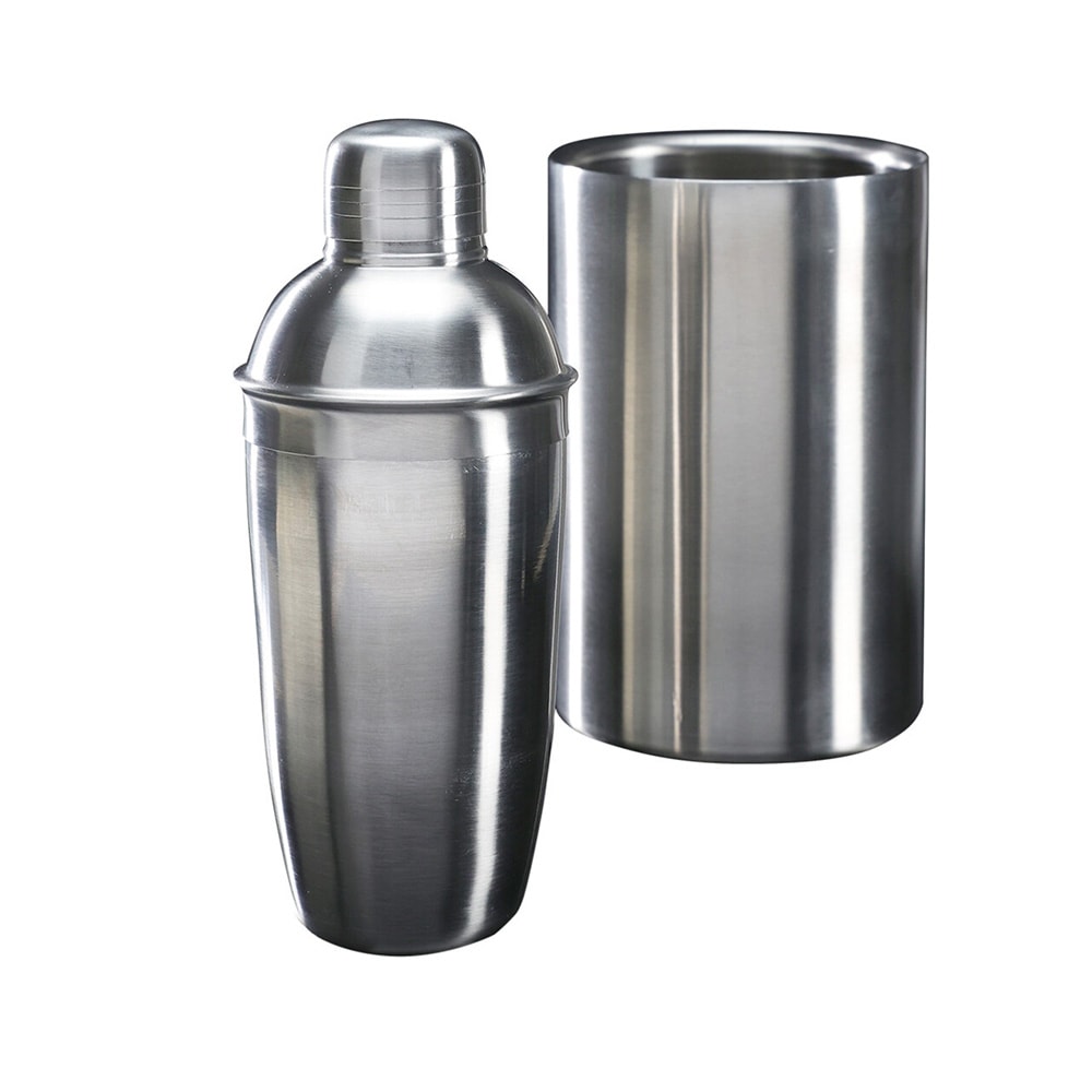 Barsæt i 2 dele / cocktailshaker 500 ml og vinkøler i rustfrit stål