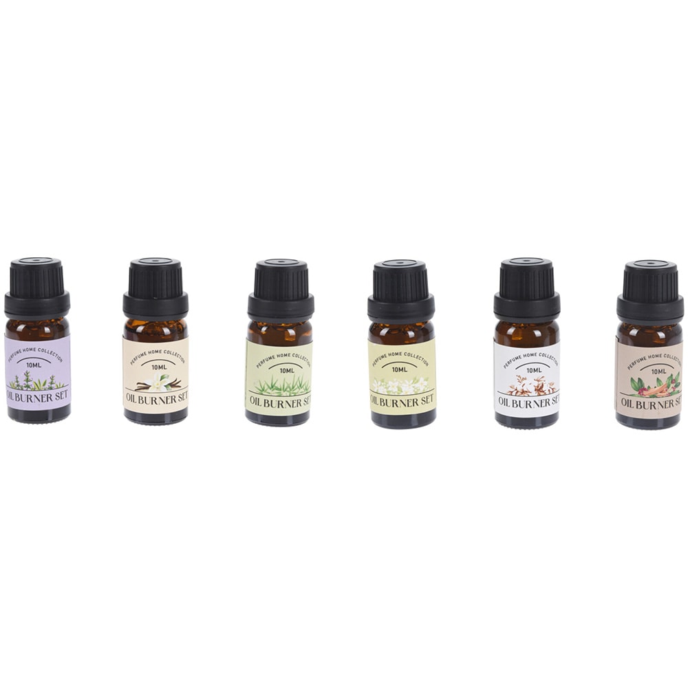 Duftolier 6 stk / sæt med 10 ml aromaolier i glasflasker til rumduft