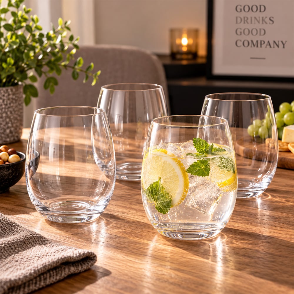 Drikkeglas 4 stk / vandglas 390 ml i klart glas