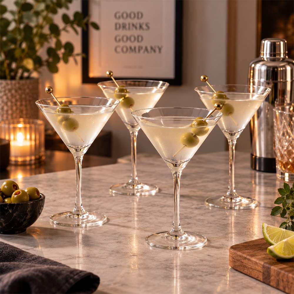 Cocktailglas 4 stk / drinkglas 260 ml til cocktails, mocktails og fest