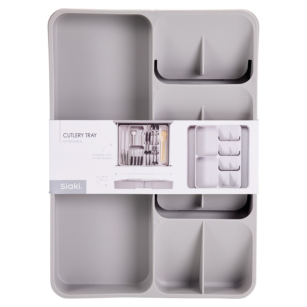Udtrækkelig bestikindsats 28–54 × 39 cm / Justerbar bestikskuffe / Bestikorganizer