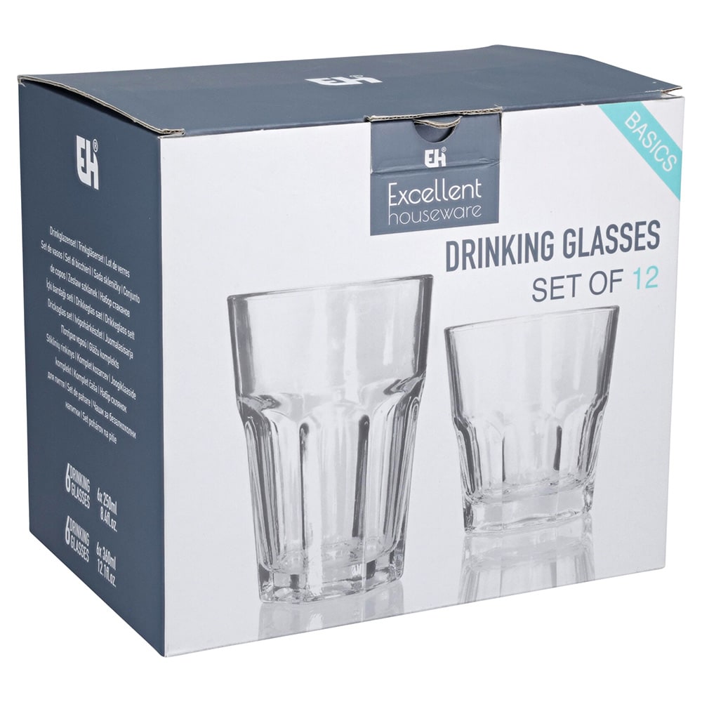 Drikkeglas, 12-pak (6 x 250 ml + 6 x 350 ml) / Drikkeglas / Serveringsglas