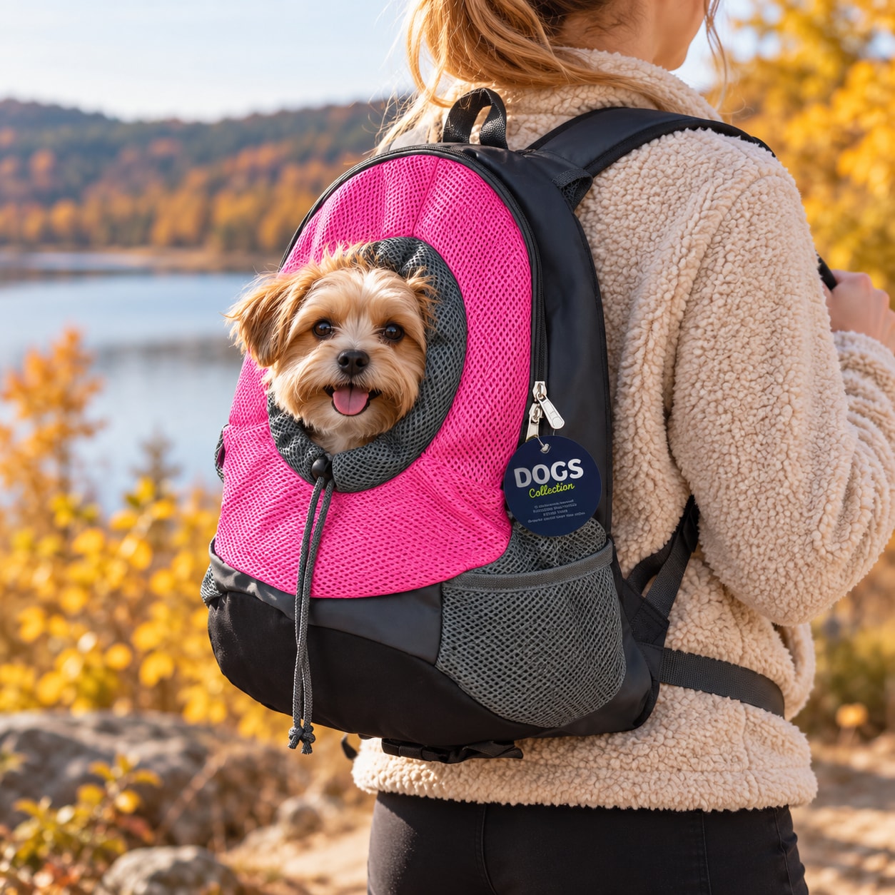 Hunderygsæk 42x35x16 cm / Transportrygsæk til hunde / Rygsæk til kæledyr