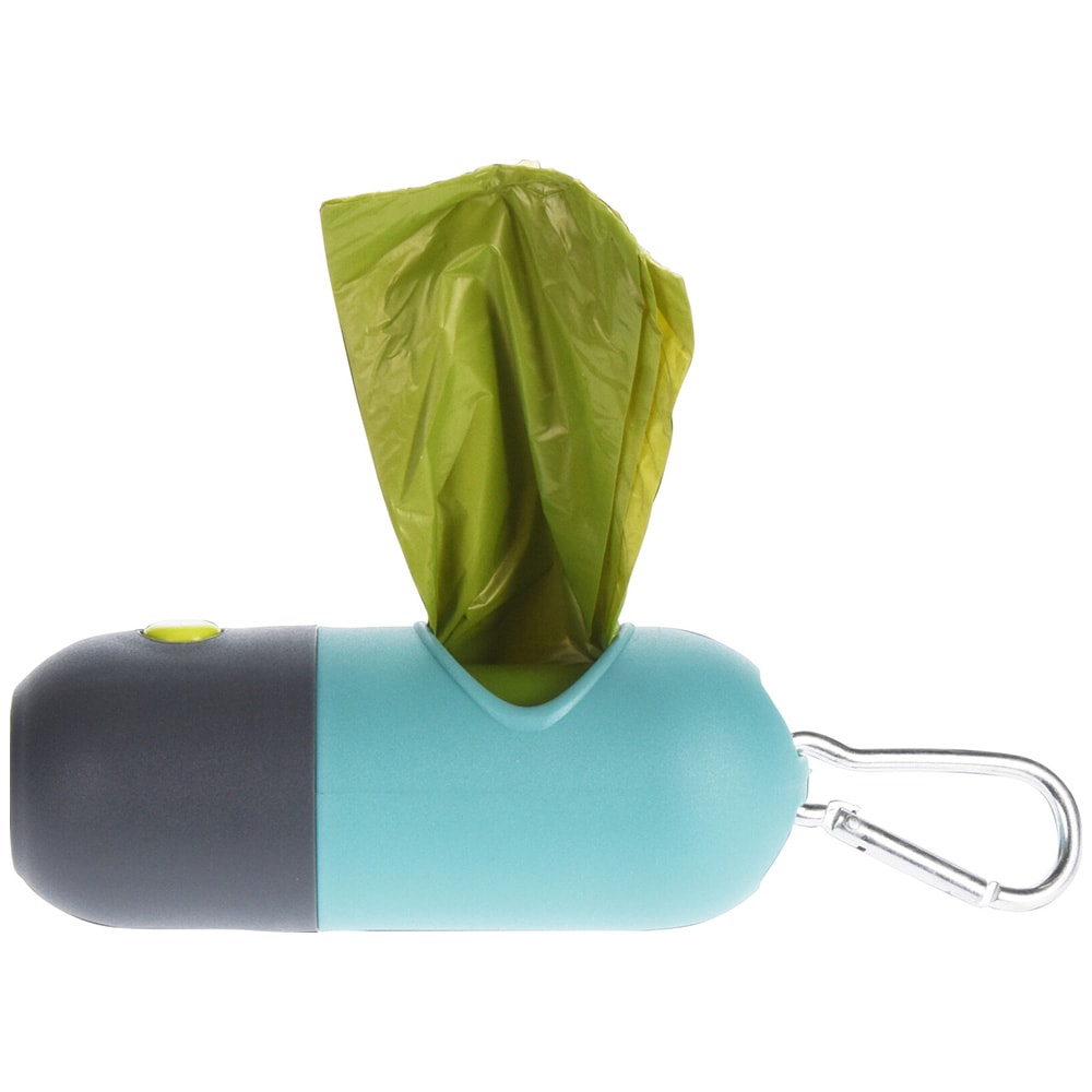 Poser til hundeefterladenskaber, 15-pak med holder og lygte / Holder til poser til hundeefterladenskaber / LED-holder til hunde