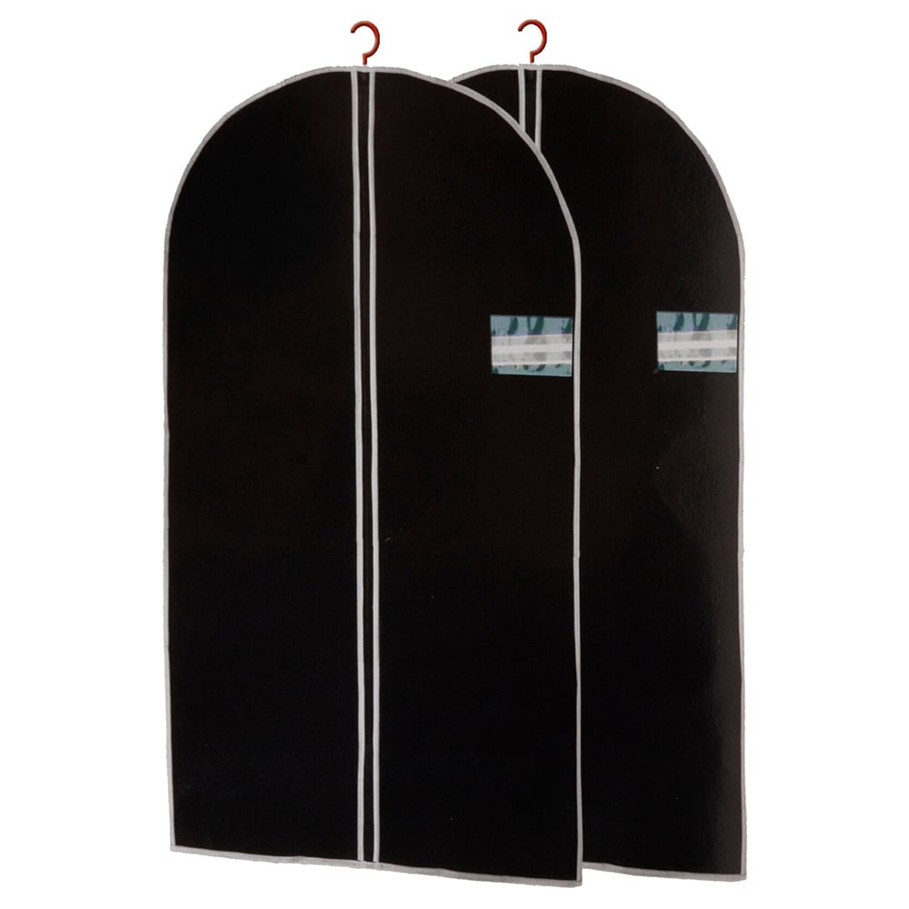 Tøjbeskyttelse med lynlås 60 x 150 cm, 2-pak – Svart / Tøjpose / Opbevaringspose til tøj