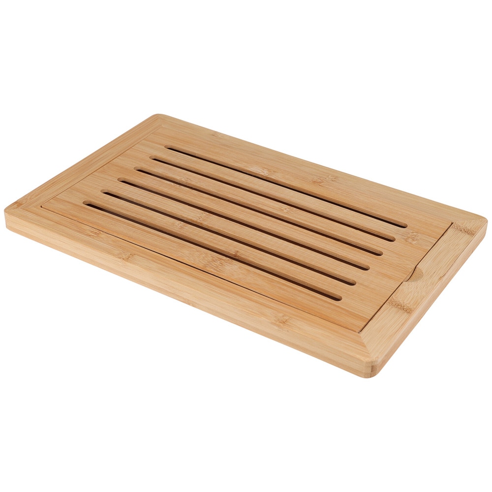 Skærebræt til brød i bambus, 38 x 24 cm / Brødskærebræt / Skærebræt til brødkrummer