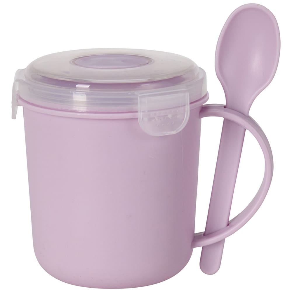Suppekop med låg og ske, 500 ml / Madkop med låg