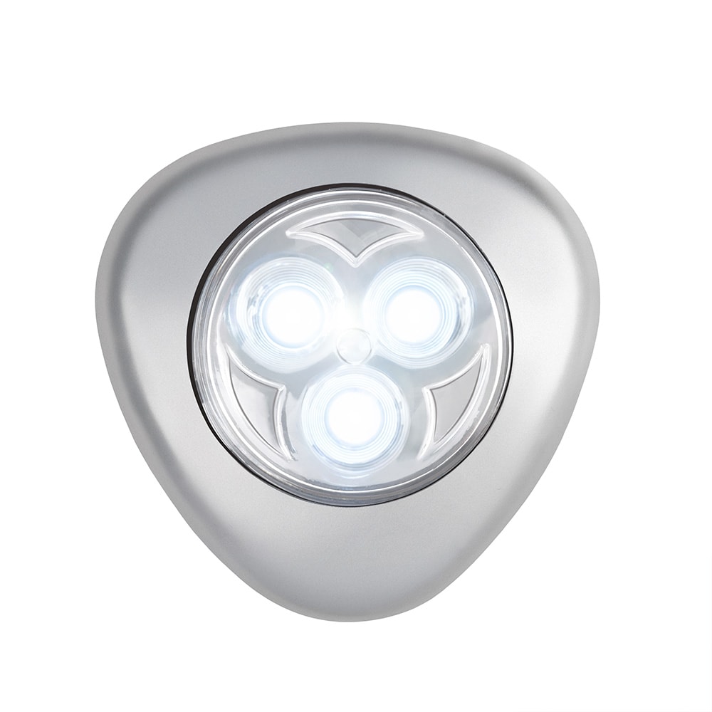 Batteridrevne LED-spotlights, Ø 70 mm, 5-pak / Tryklamper / Selvklæbende LED-lamper