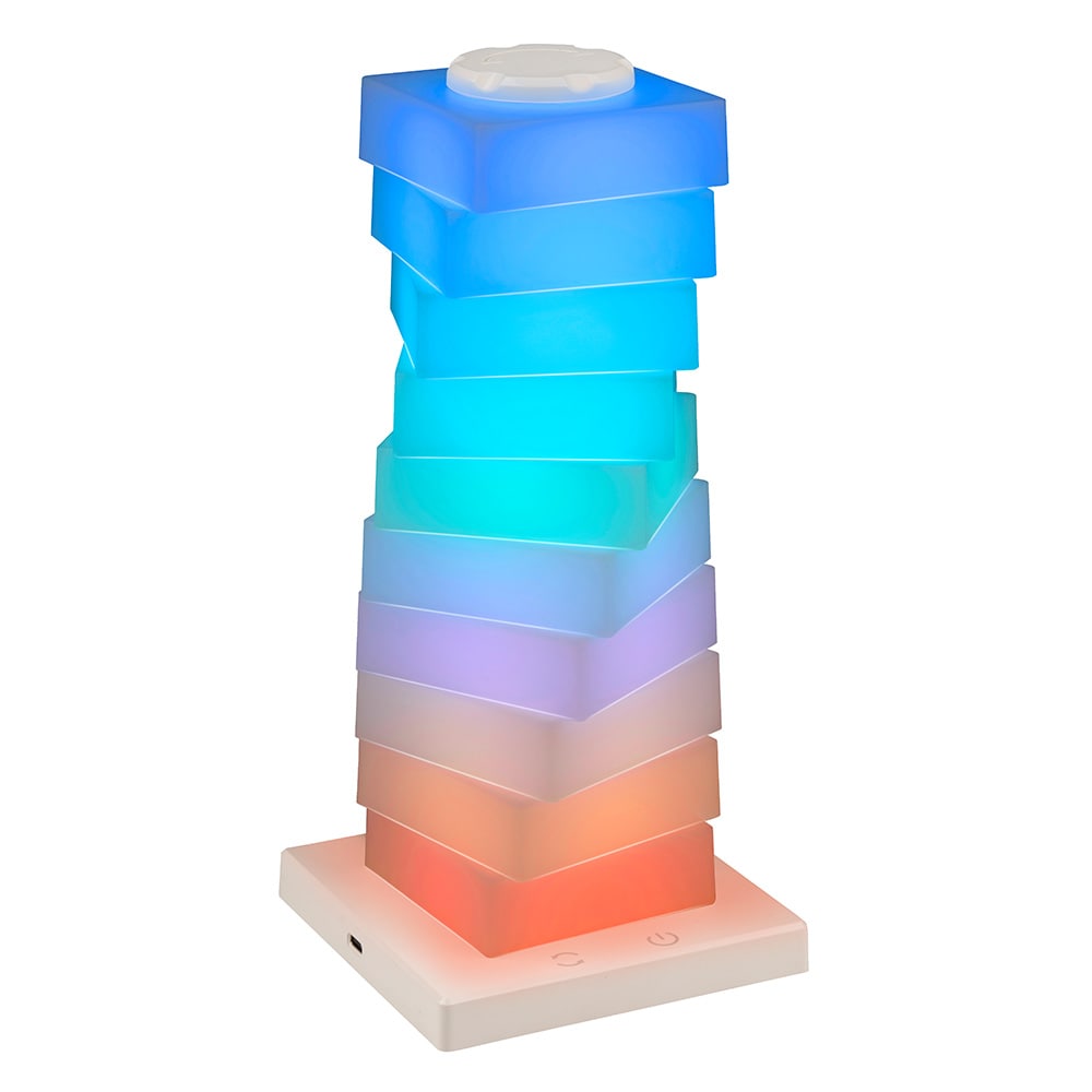 Stemningslampe med skiftende farver, 26 cm, firkantet / Multicolor LED-lampe / Firkantet stemningsbelysning