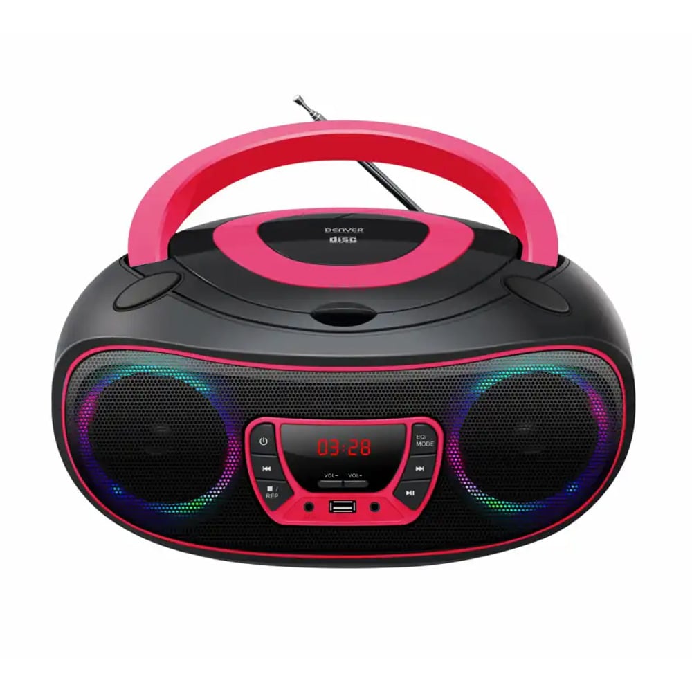 Denver TCL-212BTP boombox med CD, radio og USB-afspilning / CD-radio / Bluetooth-boombox