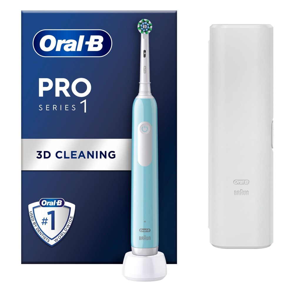 Oral-B Pro Series 1 elektrisk tandbørste – Blå / elektrisk tandbørste med tryksensor / roterende tandbørste