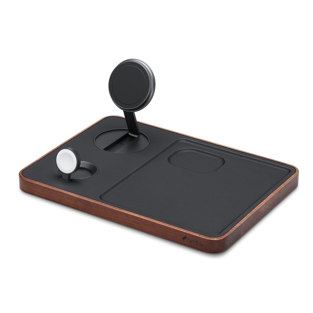 Nimble Valet 3-i-1 trådløs ladestation / Qi2-oplader til mobil, Apple Watch og AirPods – Sort