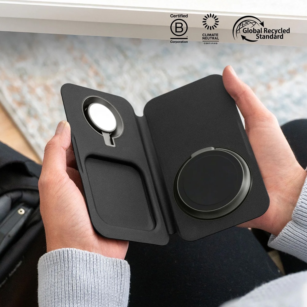 Nimble Fold 3-i-1 trådløs ladestation / Qi2-oplader til iPhone, Apple Watch og AirPods – Sort