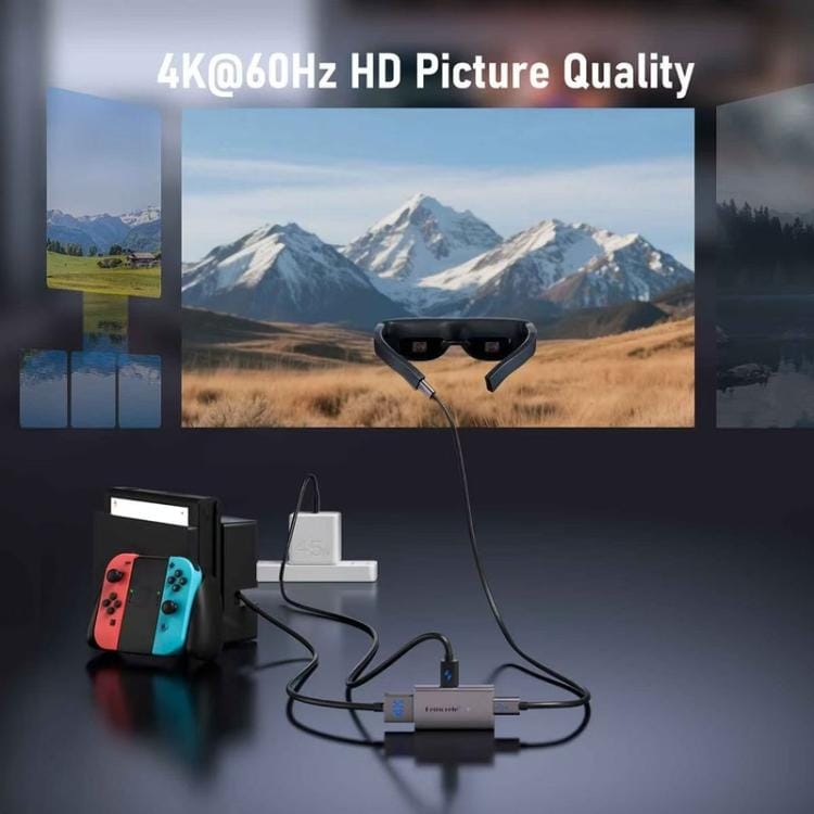Lemorele LD48L USB-C-hub / dockingstation med 4K HDMI, PD-opladning, USB og SD/TF-kortlæser
