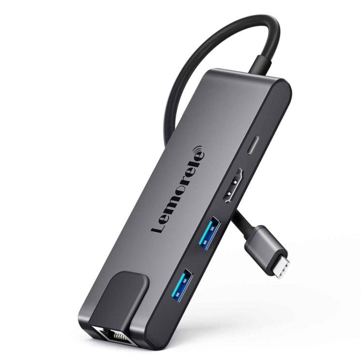 Lemorele TC24L 5-i-1 USB-C-dockingstation / USB-C-hub med 4K HDMI, USB 3.0, USB 2.0 og 100 W PD