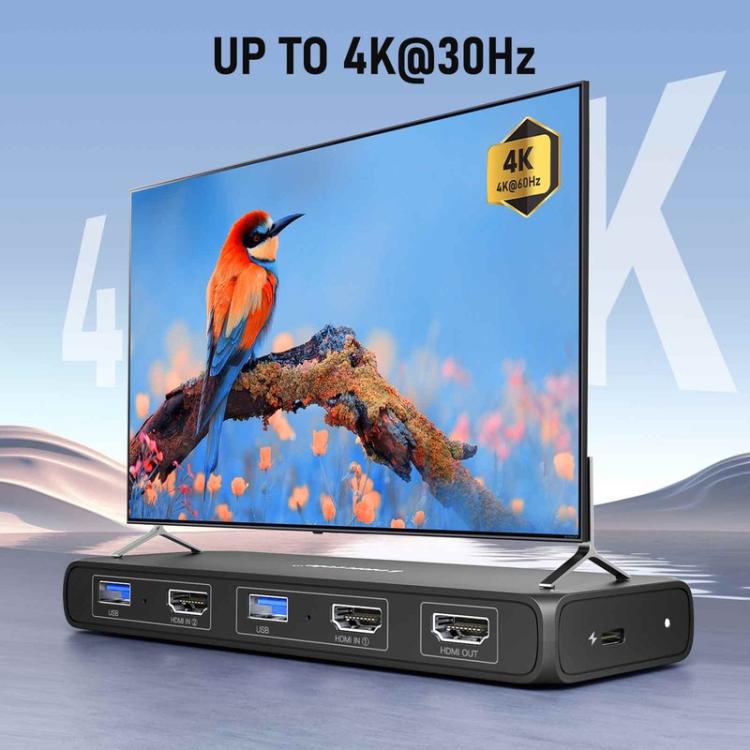 Lemorele KVM-switch G98 til deling af skærm, tastatur og mus / KVM-switch / Computerswitch