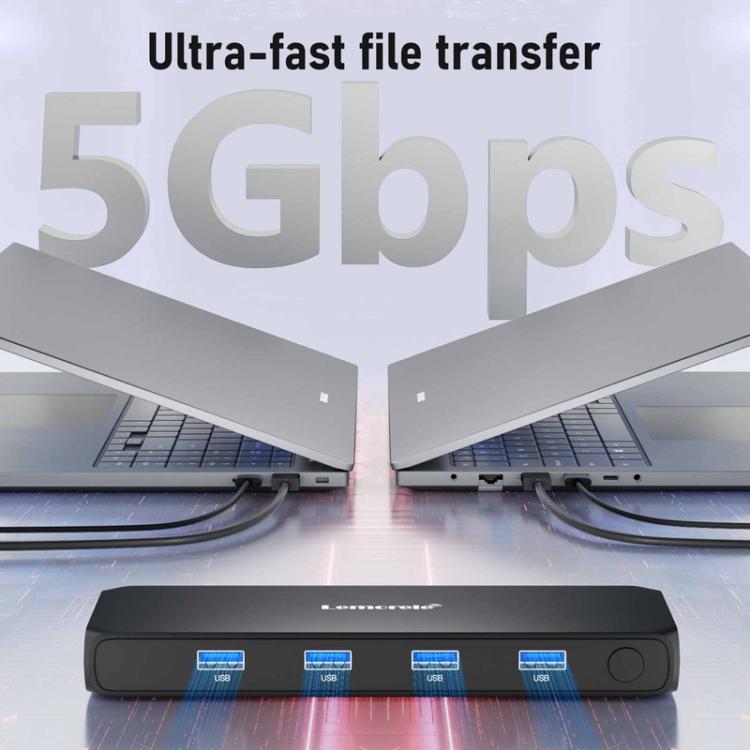 Lemorele KVM-switch G98 til deling af skærm, tastatur og mus / KVM-switch / Computerswitch
