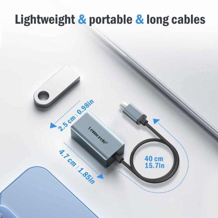Lemorele USB-C-hub TC48 med dobbelt HDMI og Gigabit Ethernet / USB-C-dockingstation / HDMI-adapter