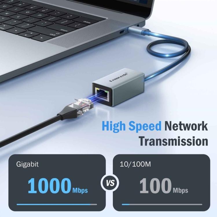 Lemorele USB-C-hub TC48 med dobbelt HDMI og Gigabit Ethernet / USB-C-dockingstation / HDMI-adapter