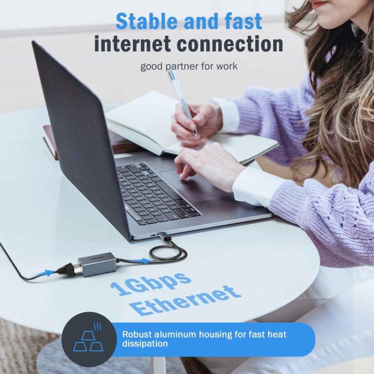 Lemorele USB-C-hub TC48 med dobbelt HDMI og Gigabit Ethernet / USB-C-dockingstation / HDMI-adapter