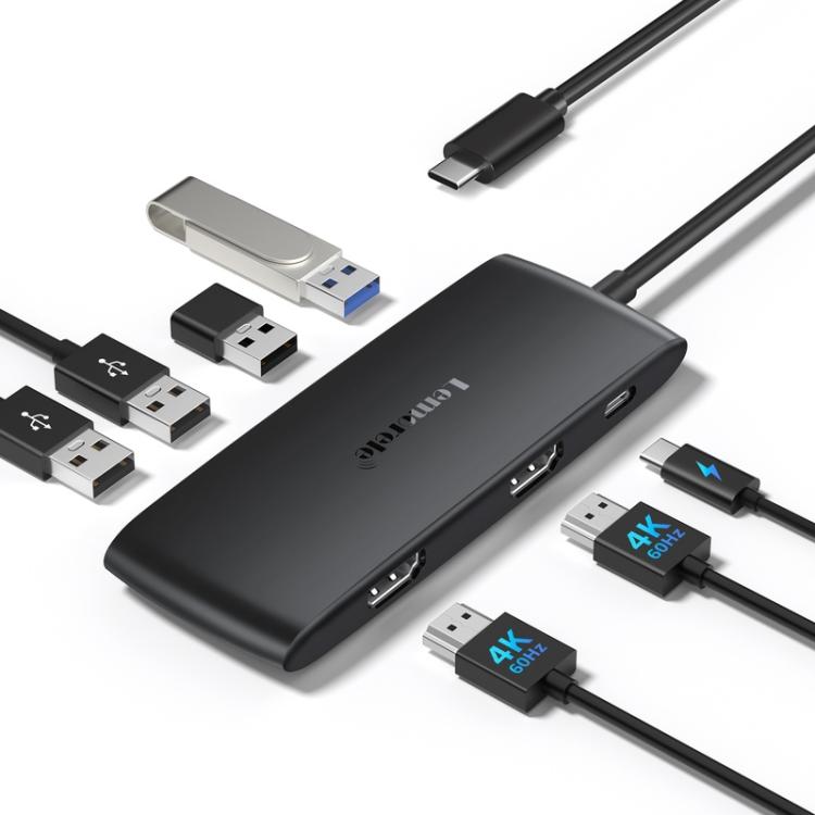 Lemorele TC510 7-i-1-dockingstation med HDMI 4K og 100 W PD / USB-C-dockingstation / Computerhub