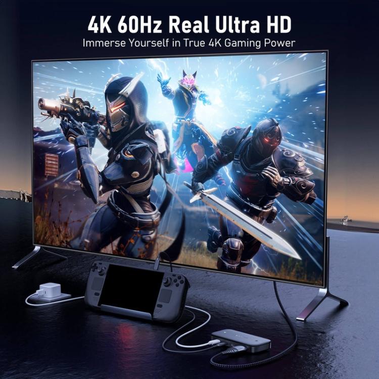 Lemorele KVM-switch H200 USB-C med HDMI 4K 60 Hz og 100 W PD / USB-C-switch / Computerswitch