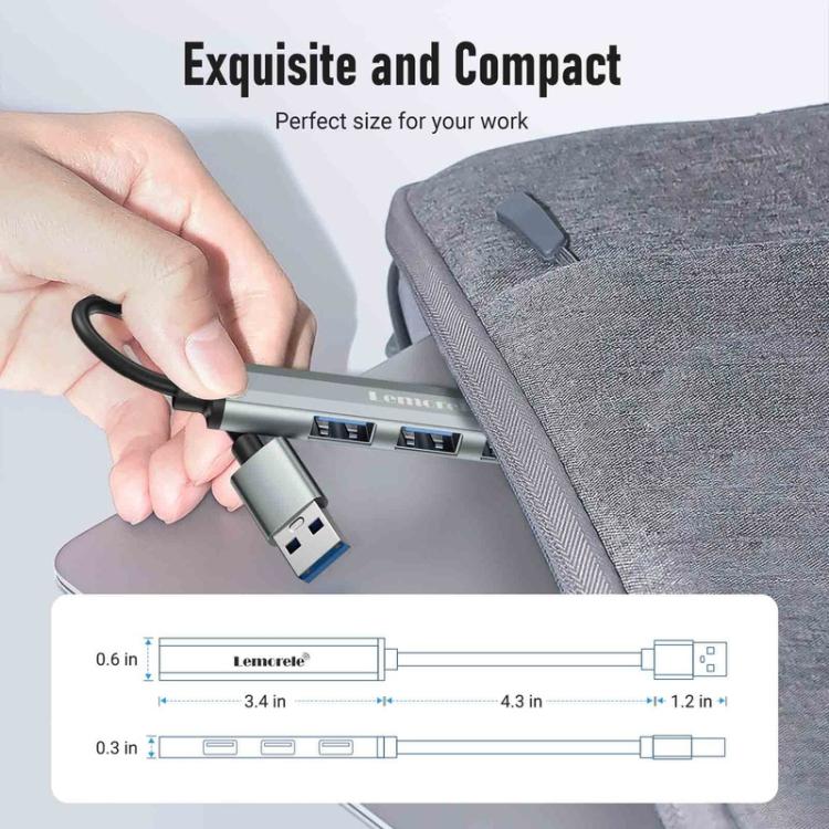 Lemorele USB-C-hub TC53 med 4 USB-porte / USB-portfordeler / USB-C-forgrener