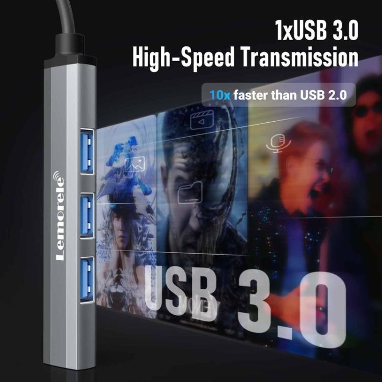 Lemorele USB-C-hub TC53 med 4 USB-porte / USB-portfordeler / USB-C-forgrener