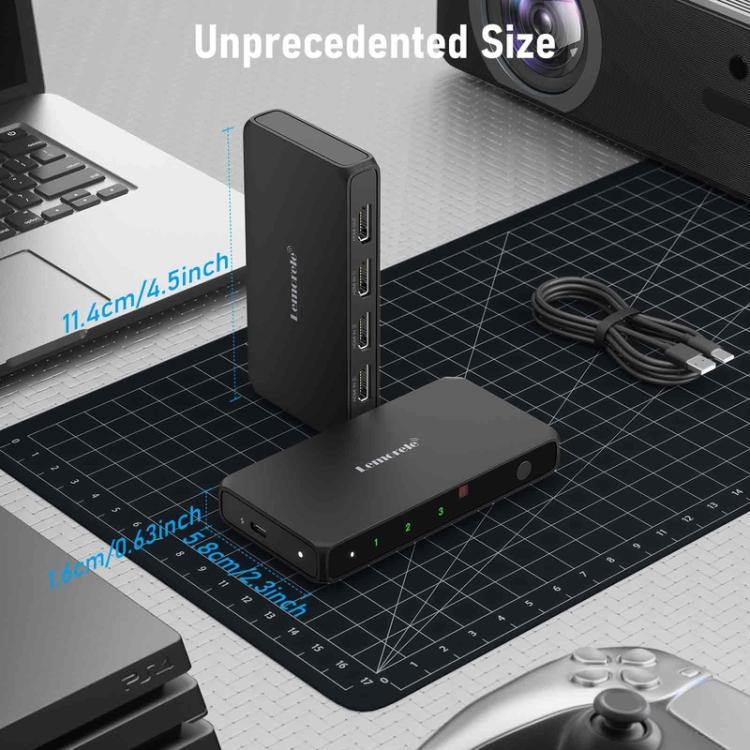 Lemorele HDMI-switch G99 3-indgange – 1-udgang 4K 60 Hz med fjernbetjening – HDMI-switch – 3-ports switch