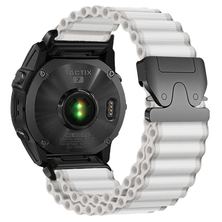 Nylonurrem 26 mm til Garmin – Hvid-Svart – Garmin-urrem – 26 mm urrem