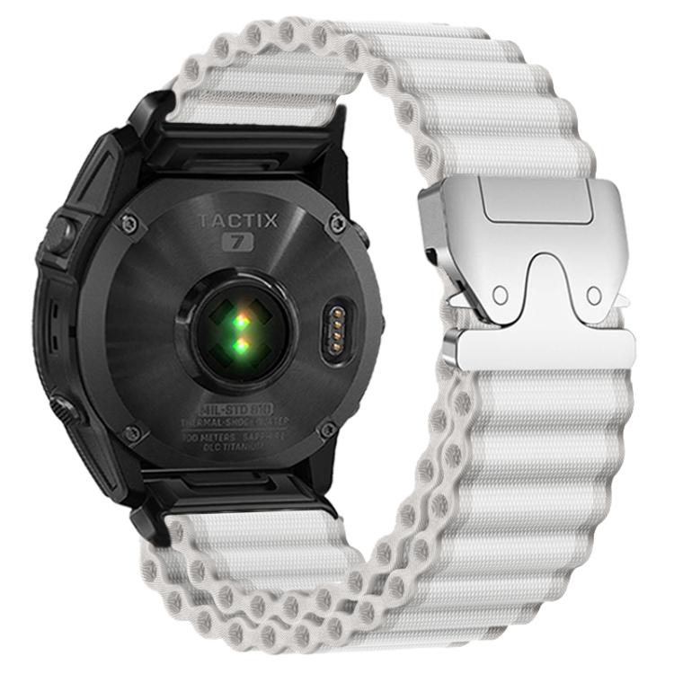 Nylonurrem 26 mm til Garmin – Hvid-sølv – Garmin-urrem – 26 mm urrem