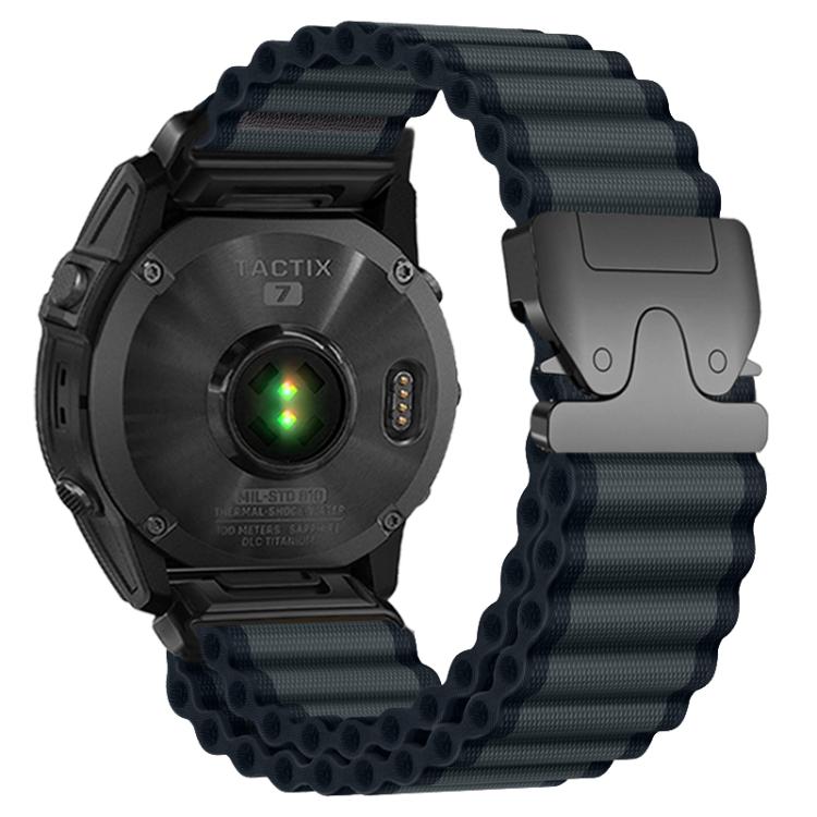 Nylonurrem 26 mm til Garmin – Mørkegrå–Svart – Garmin-urrem – 26 mm urrem