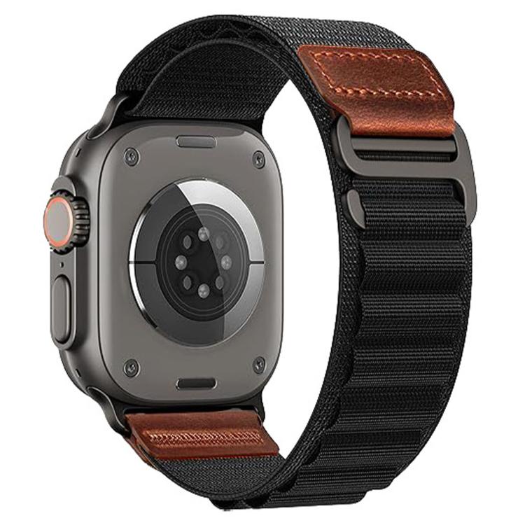 Nylonarmbånd til Apple Watch 44, 45, 46 og 49 mm – Svart – Alpine Loop – Nylonarmbånd