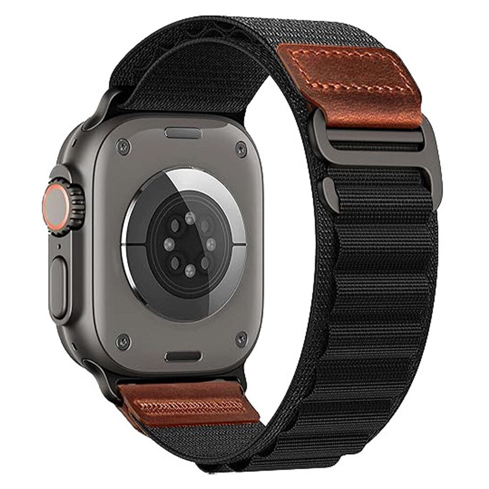 Nylonarmbånd til Apple Watch 38/40/41/42 mm – Svart / Alpine Loop / Nylonarmbånd