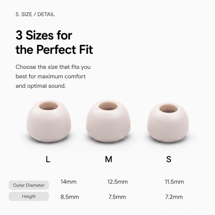 Silikone-ørepropper, 3 par med opbevaringsæske til Galaxy Buds3/Buds4 Pro – Dammrosa / Ørepropper