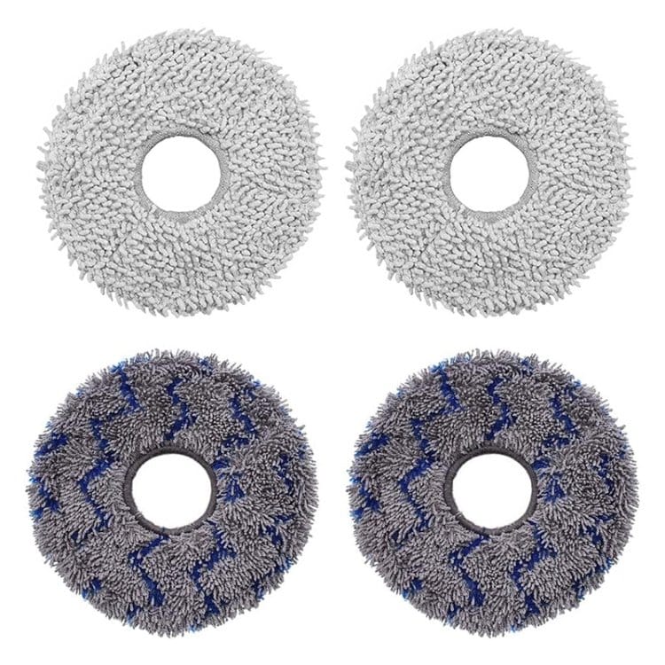 Vaskbare moppeklude, 4-pak til Ecovacs Deebot X1/X2/T20 – Grå/Blågrå / Mikrofibermopper