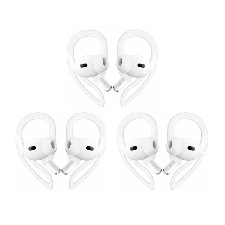 Ørekroge i silikone, 3 par til AirPods og AirPods Pro – Hvid / Ørekroge / Ørebøjler