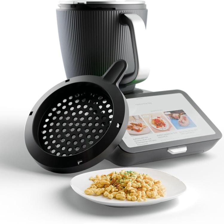 Perforeret silelåg til Thermomix TM7 – Svart / Afløbslåg til køkkenmaskine / Filterlåg