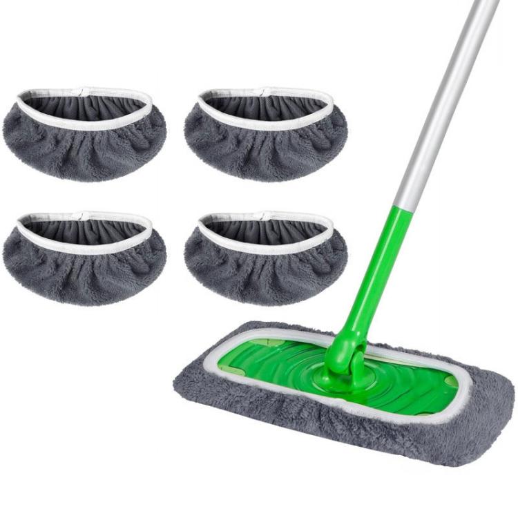 Vaskbare moppeklude, 4-pak til Swiffer – Grå / Genanvendelige moppeovertræk / Moppe-refill
