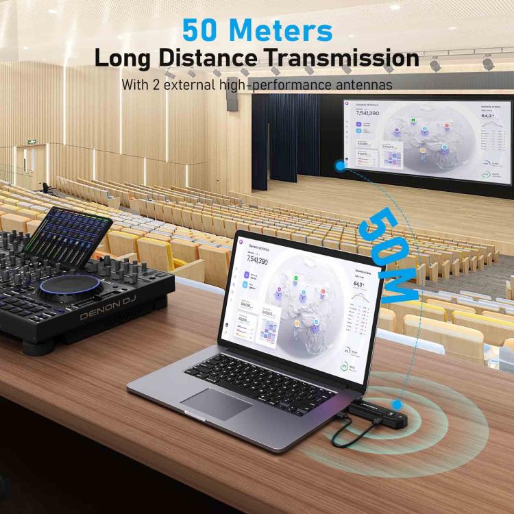 Lemorele P50 trådløst HDMI-præsentationssæt / 4K præsentationssystem med 8 sendere