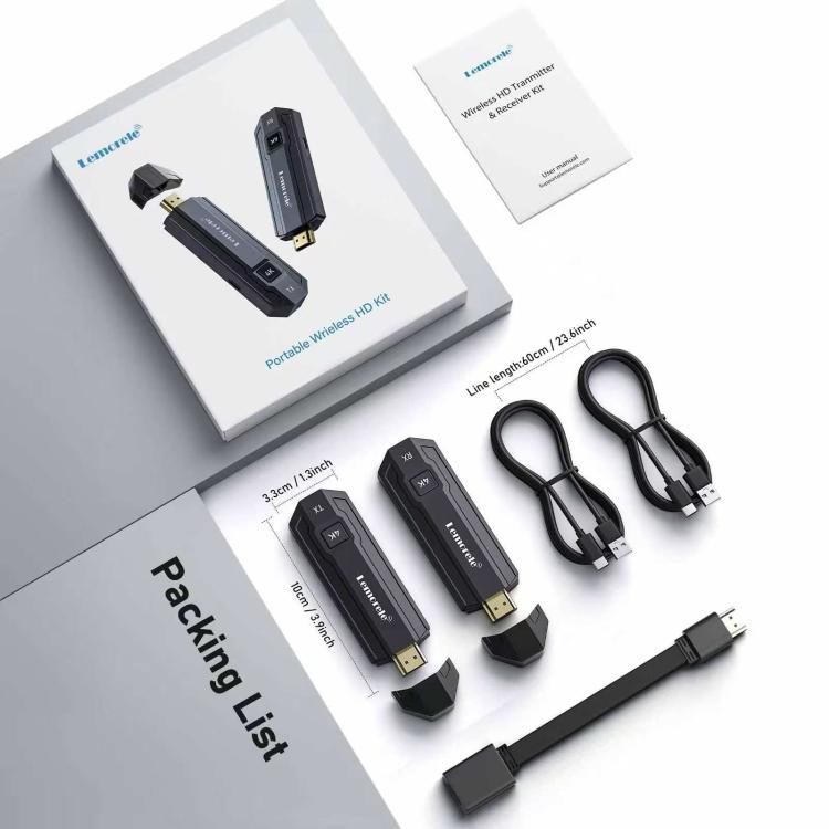 Lemorele P50 trådløst HDMI-præsentationssæt / 4K præsentationssystem med 8 sendere