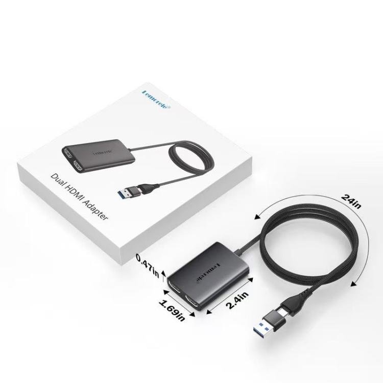 USB- og USB-C-til-HDMI-adapter HD10 / HDMI-konverter / Skærmadapter til computer