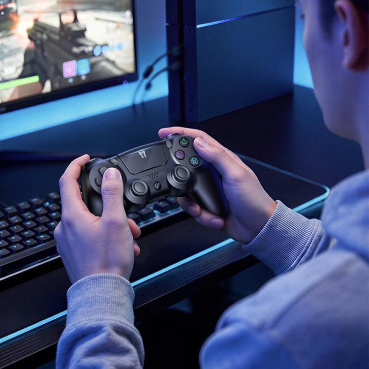Trådløs controller til Sony PS4 / Bluetooth-spilcontroller med vibration – Sort
