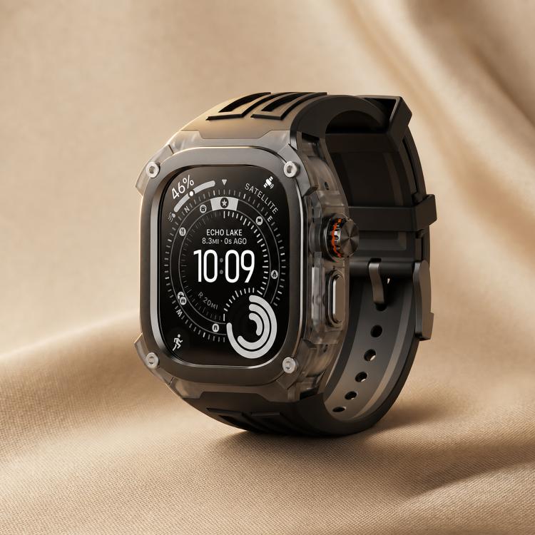 Urem i silikone med metalramme til Apple Watch Ultra 49 mm – Svart / Urem / Silikone-rem