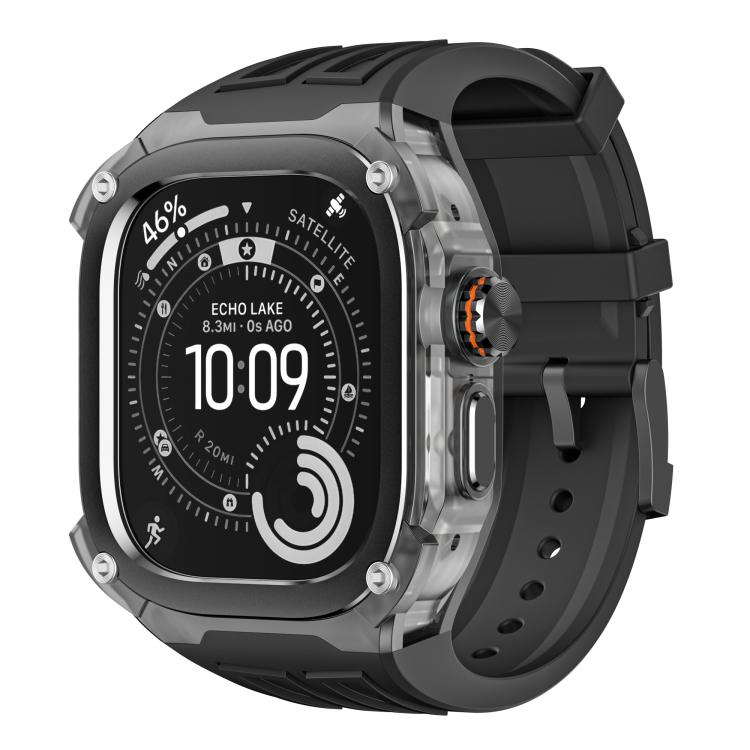 Urem i silikone med metalramme til Apple Watch Ultra 49 mm – Svart / Urem / Silikone-rem