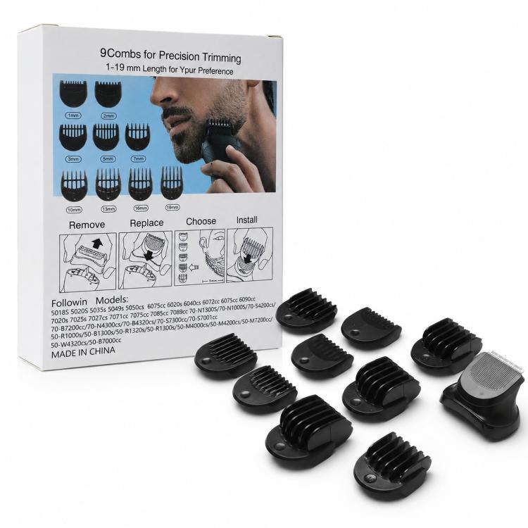 Trimmerhoved med 9 afstandsbørster (1–19 mm) til Braun Series 5, 6 og 7 / Trimmerhoved / Sæt med afstandsbørster